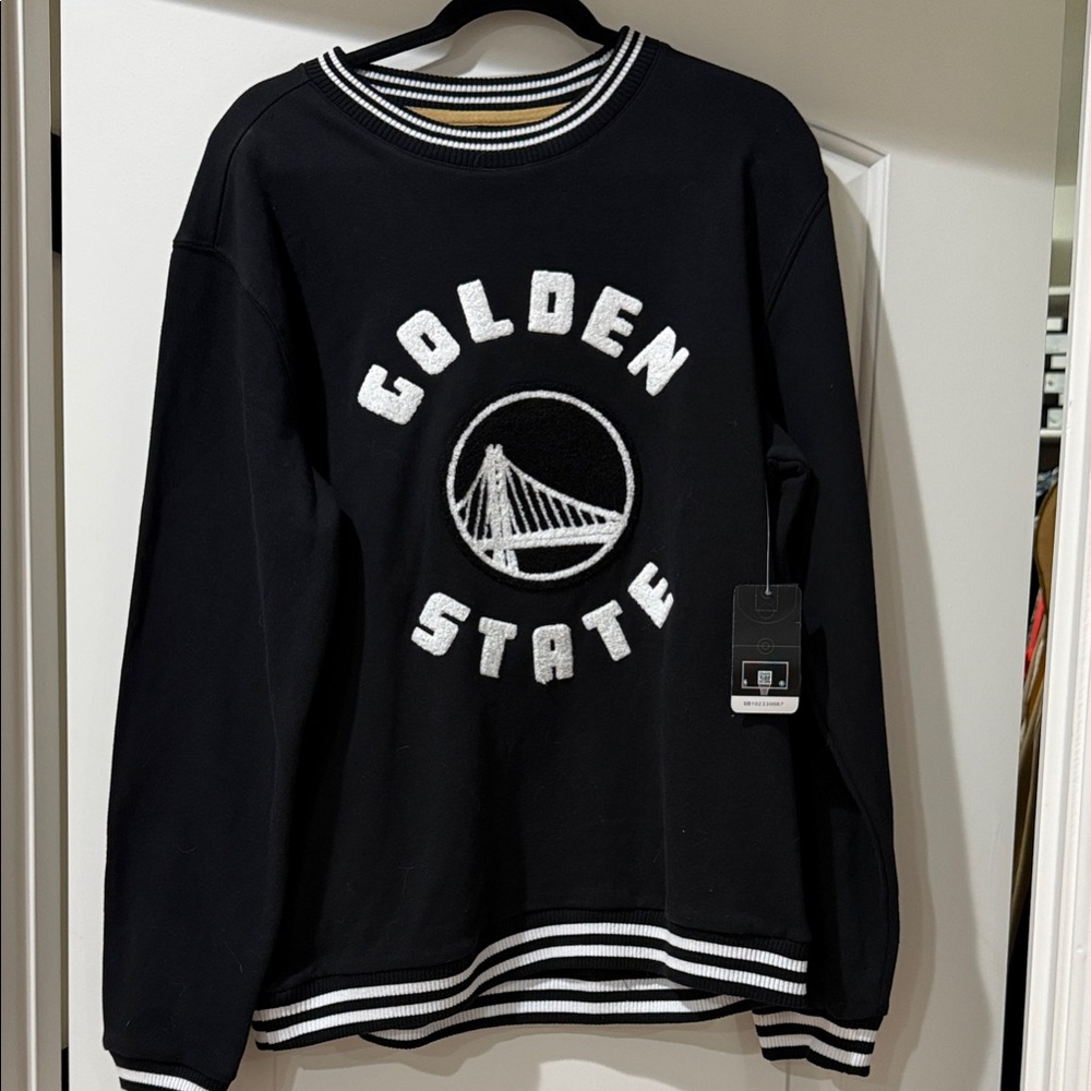 NBA Golden State Black and White Crewneck Sweater